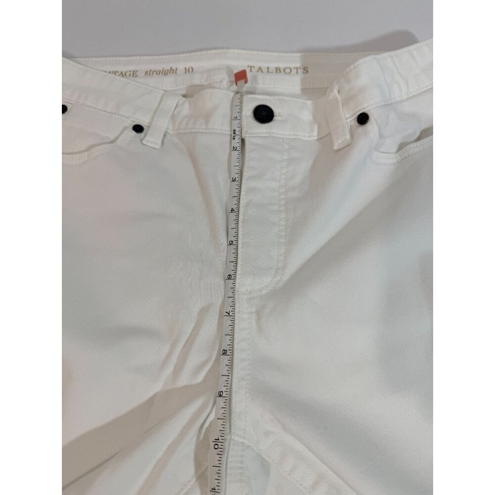 Talbots Womens White Heritage Straight-Leg Pants Size 10 Cotton Blend - Picture 11 of 15